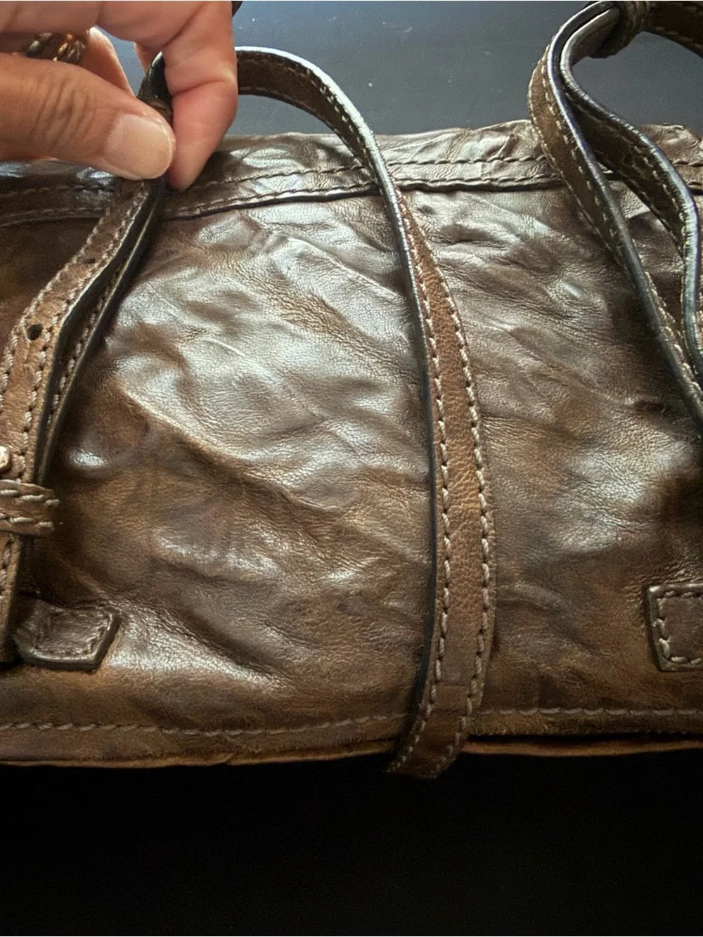 Givenchy Brown Leather Pandora Mini Crossbody Bag